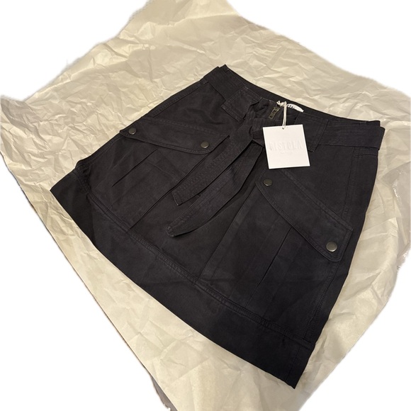 pistola Dresses & Skirts - Pistola Black Belted Skirt NWT 26/XS $128